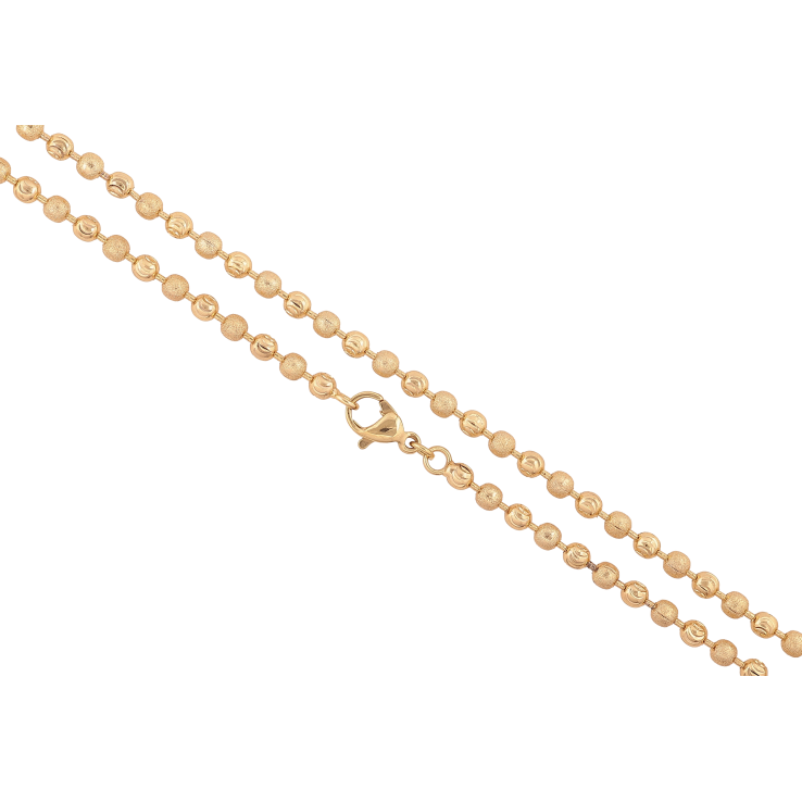 Цепочка Xuping цвет Позолота 14K "Плетение Перлина с узором" длинна 50см х 3мм фото №2 Цепочка Xuping цвет Позолота 14K "Плетение Перлина с узором" длинна 50см х 3мм фото №2