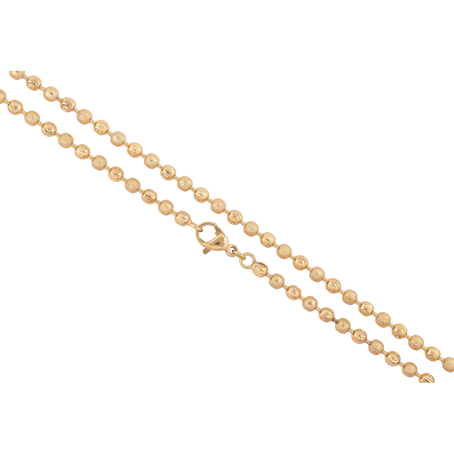 Цепочка Xuping цвет Позолота 14K "Плетение Перлина с узором" длинна 50см х 3мм фото №1