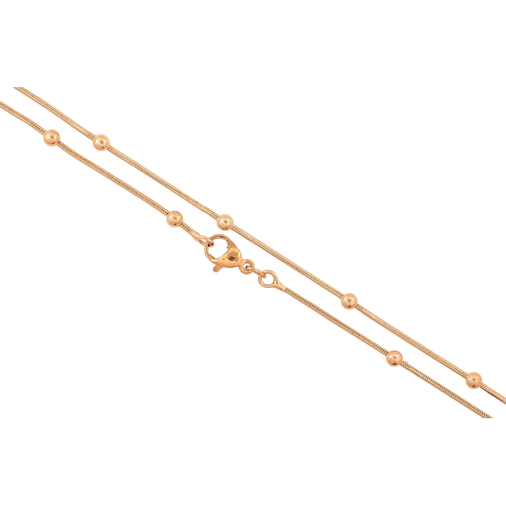Цепочка Xuping цвет Позолота 18K "Плетение Ювелирный шнур с бусинами" длина 45см х 1-3мм фото №13