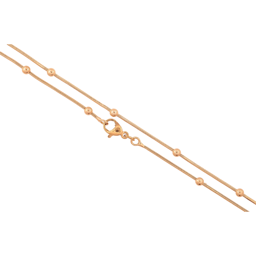 Цепочка Xuping цвет Позолота 18K "Плетение Ювелирный шнур с бусинами" длина 45см х 1-3мм фото №1 Цепочка Xuping цвет Позолота 18K "Плетение Ювелирный шнур с бусинами" длина 45см х 1-3мм фото №1