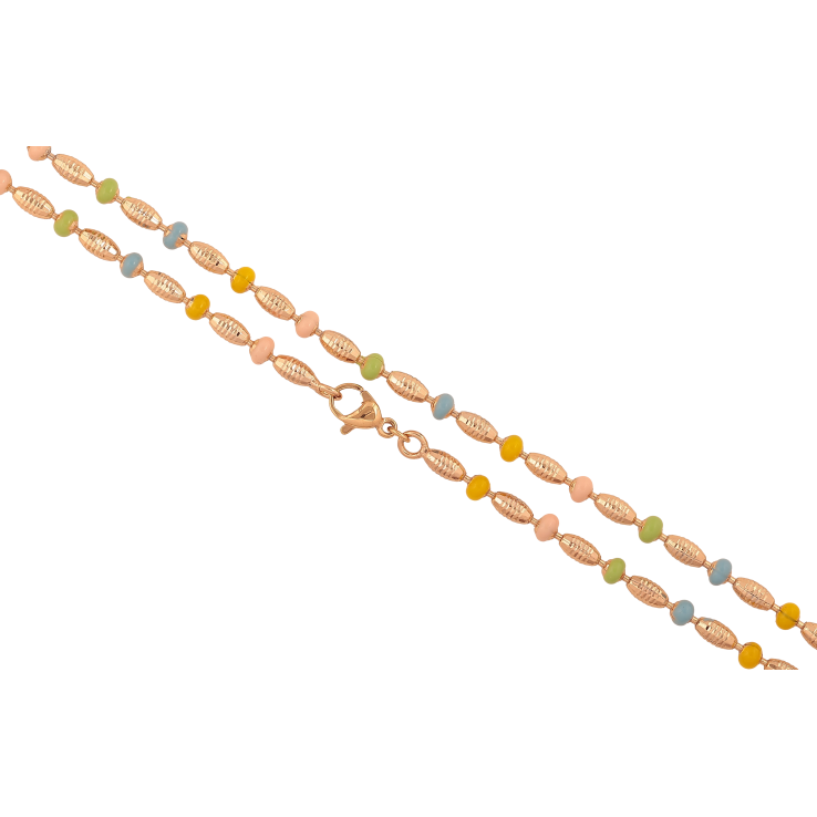 Цепочка Xuping цвет Позолота 18K "Плетение Перлина декоративная с цветной эмалью" длинна 50см х 3мм фото №24