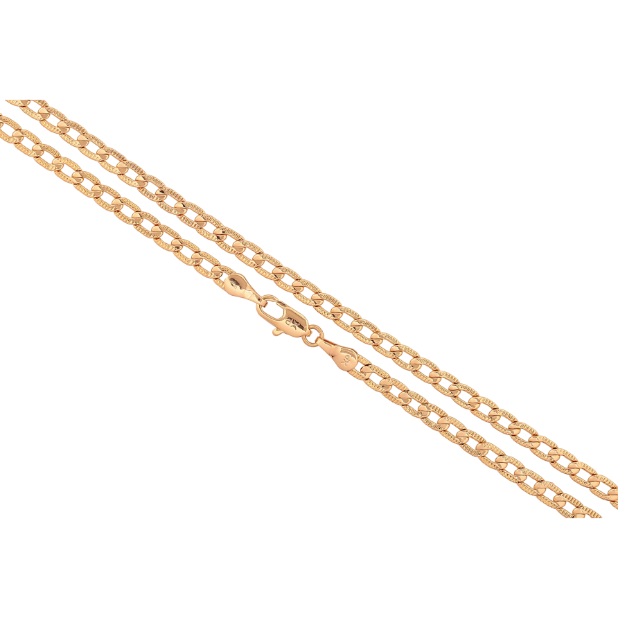 Цепочка Xuping цвет Позолота 18K "Плетение Панцирное с узором" длинна 45см х 3.5мм фото №1
