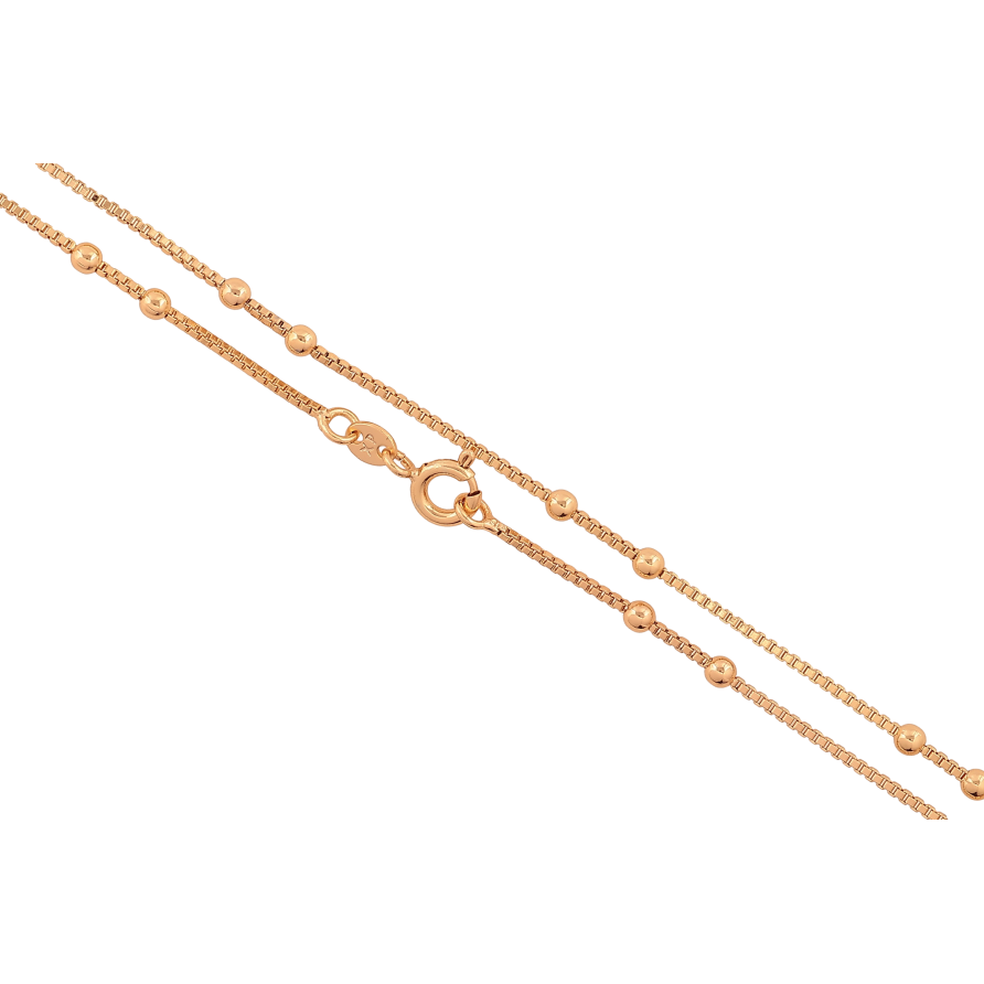 Цепочка Xuping цвет Позолота 18K "Плетение Венецианское с бусинами" длинна 45см х 1-2.5мм фото №1 Цепочка Xuping цвет Позолота 18K "Плетение Венецианское с бусинами" длинна 45см х 1-2.5мм фото №1