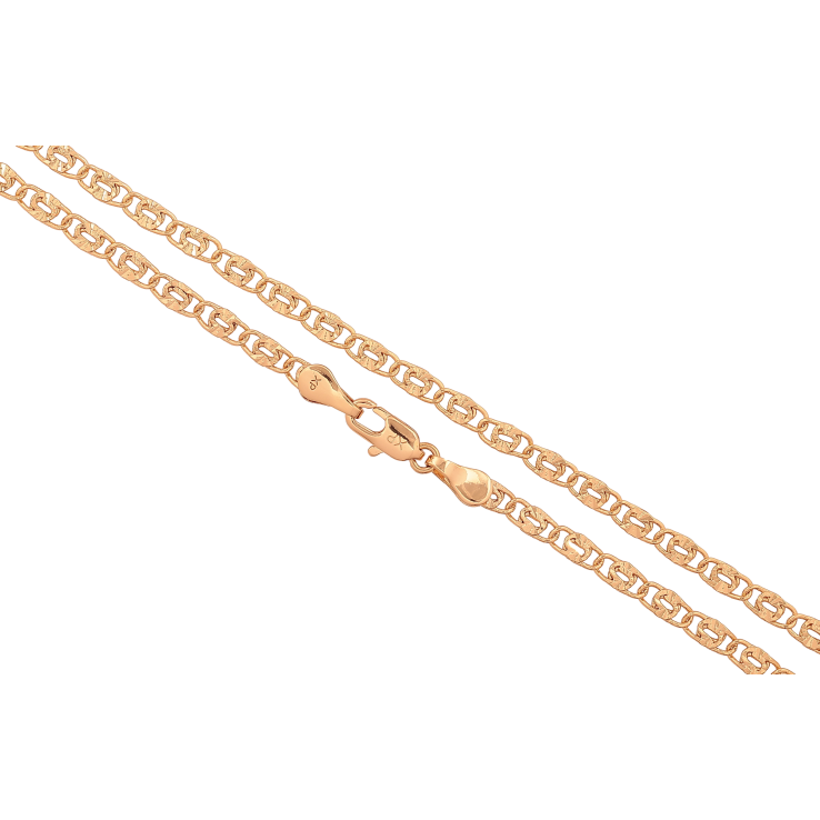 Ланцюжок Xuping колір Позолота 18K "Плетіння Пташине око перекручене" довжина 50см х 3мм фото №3
