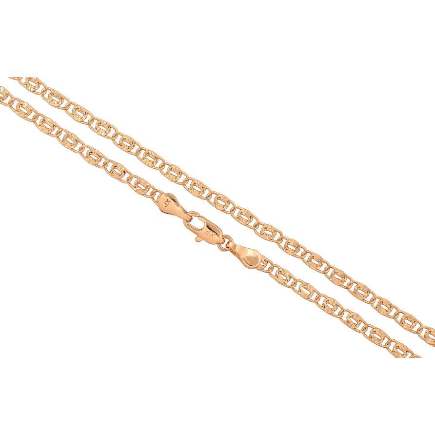 Ланцюжок Xuping колір Позолота 18K "Плетіння Пташине око перекручене" довжина 50см х 3мм фото №1 Ланцюжок Xuping колір Позолота 18K "Плетіння Пташине око перекручене" довжина 50см х 3мм фото №1