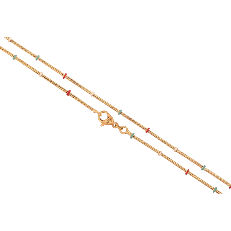 Цепочка Xuping цвет Позолота 18K "Плетение Ювелирный шнур с разноцветными бусинами" длина 50см х 1-2мм фото №9 Цепочка Xuping цвет Позолота 18K "Плетение Ювелирный шнур с разноцветными бусинами" длина 50см х 1-2мм фото №9