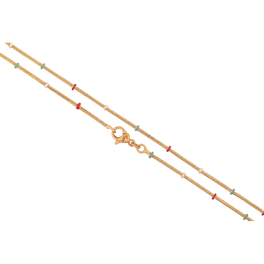 Цепочка Xuping цвет Позолота 18K "Плетение Ювелирный шнур с разноцветными бусинами" длина 45см х 1-2мм фото №1 Цепочка Xuping цвет Позолота 18K "Плетение Ювелирный шнур с разноцветными бусинами" длина 45см х 1-2мм фото №1