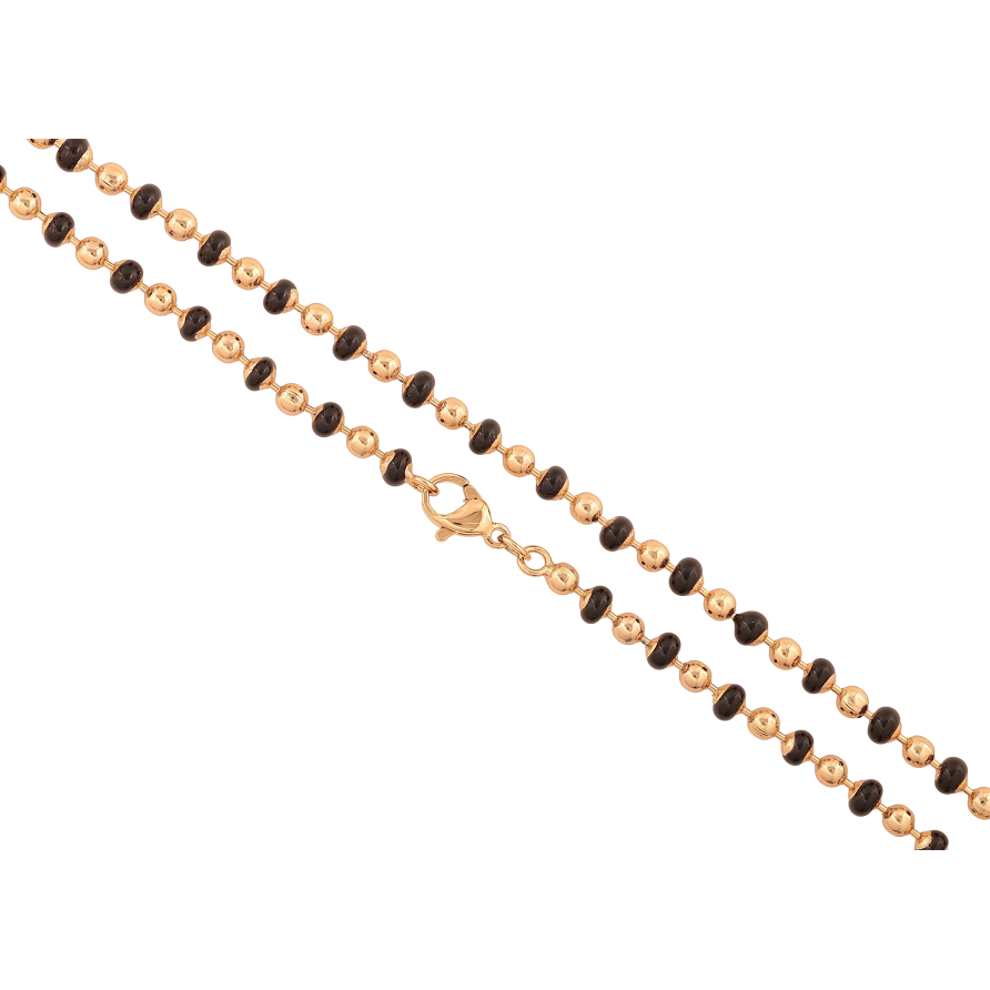Цепочка Xuping цвет Позолота 18K "Плетение Перлина с черной эмалью" длинна 45см х 3.5мм фото №1