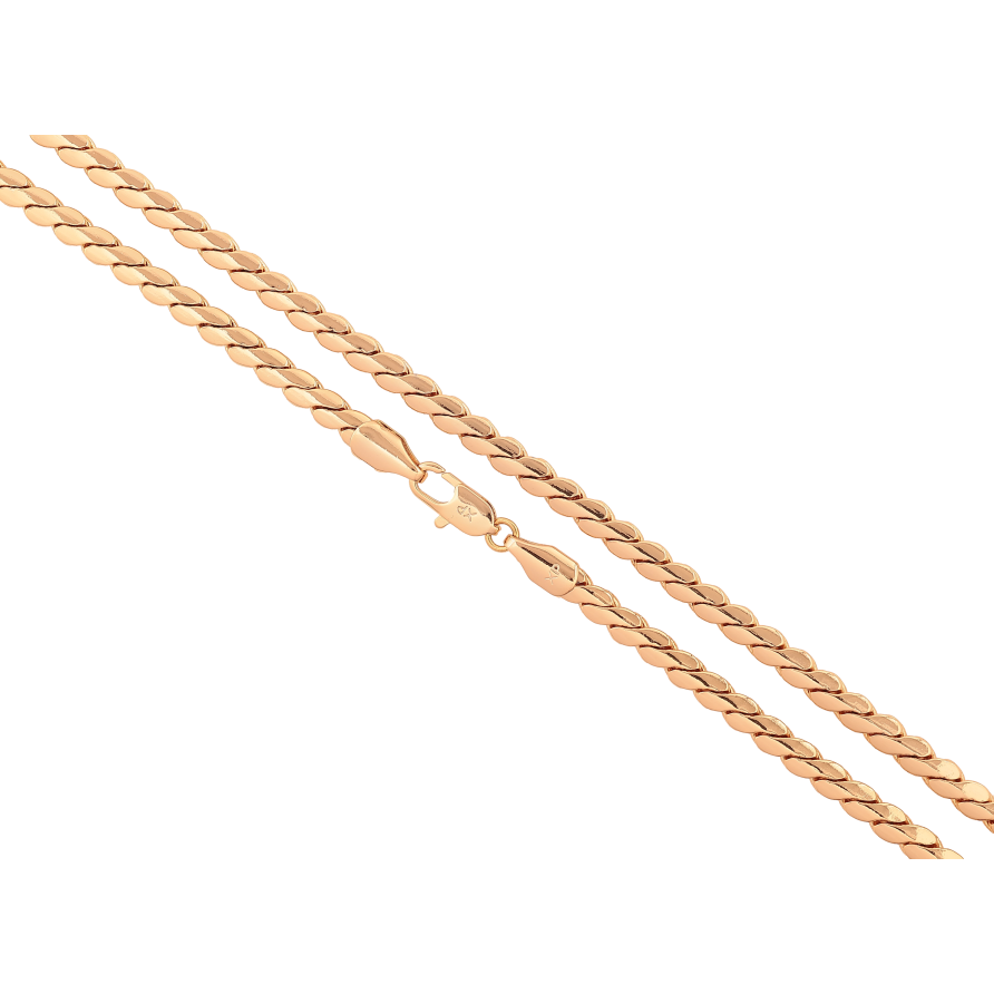 Ланцюжок Xuping колір Позолота 18K "Плетіння Серпантин" довжина 50см х 4мм фото №1 Ланцюжок Xuping колір Позолота 18K "Плетіння Серпантин" довжина 50см х 4мм фото №1