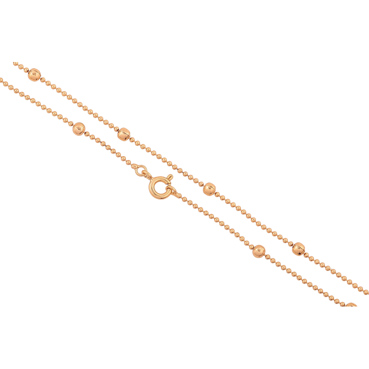 Цепочка Xuping цвет Позолота 18K "Плетение Перлина с бусинами" длинна 45см х 1-3мм фото №8 Цепочка Xuping цвет Позолота 18K "Плетение Перлина с бусинами" длинна 45см х 1-3мм фото №8