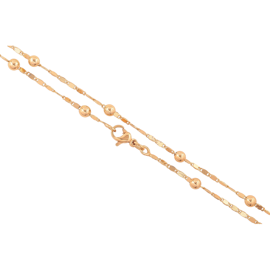 Цепочка Xuping цвет Позолота 18K "Плетение Морская цепь с бусинами" длинна 45см х 2-4мм фото №1
