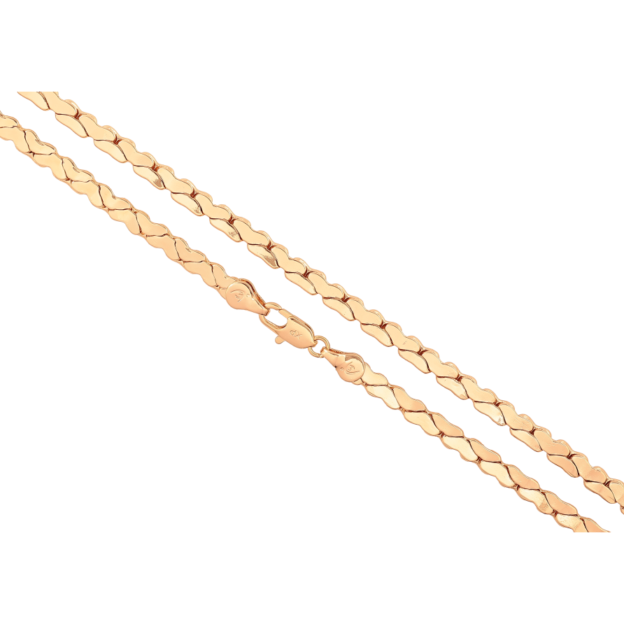 Ланцюжок Xuping колір Позолота 18K "Плетіння Фантазійне" довжина 50см х 4мм фото №1