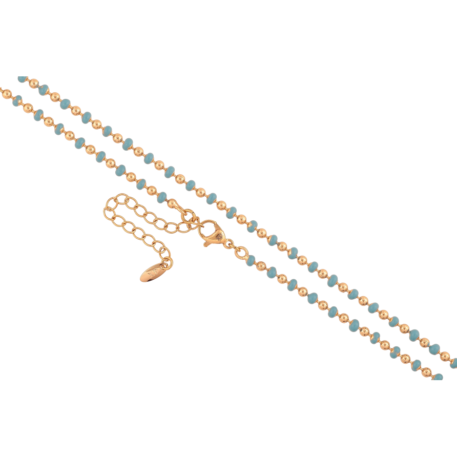 Ланцюжок Xuping колір Позолота 18K "Плетіння Перлина з блакитною емаллю" довжина 45-50см х 2-3мм фото №1 Ланцюжок Xuping колір Позолота 18K "Плетіння Перлина з блакитною емаллю" довжина 45-50см х 2-3мм фото №1