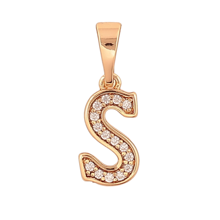 Кулон Xuping цвет Позолота 18K "Буква S" для цепочки до 5мм фото №10