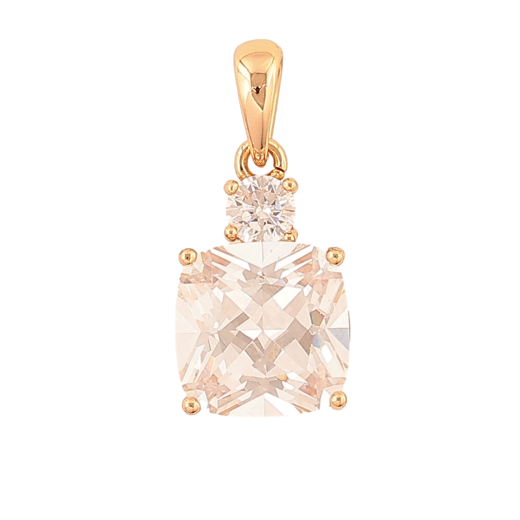 Кулон Xuping цвет Позолота 18K "Два кристалла" для цепочки до 4мм фото №3