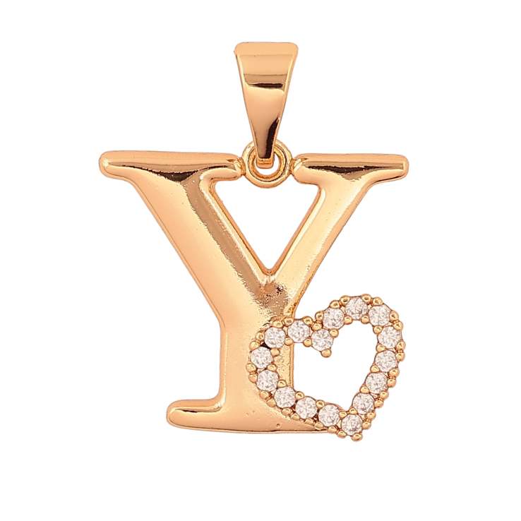 Кулон Xuping цвет Позолота 18K "Буква Y с сердечком" для цепочки до 7мм фото №8
