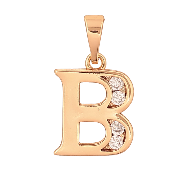 Кулон Xuping колір Позолота 18K "Літера B" для ланцюжка до 5мм фото №2 Кулон Xuping колір Позолота 18K "Літера B" для ланцюжка до 5мм фото №2