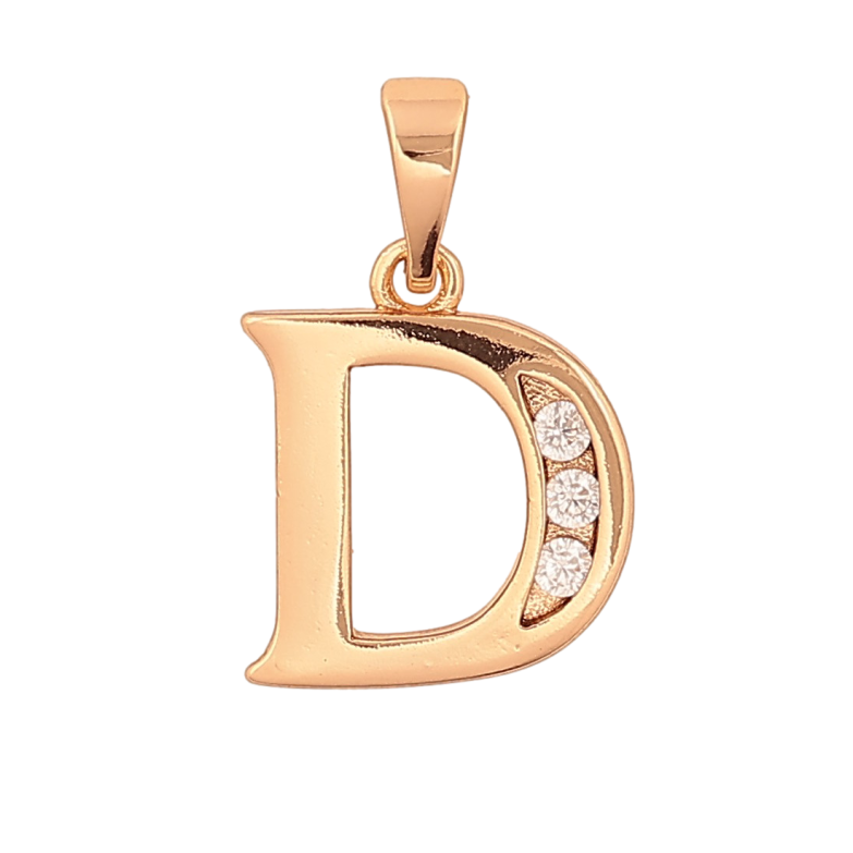 Кулон Xuping цвет Позолота 18K "Буква D" для цепочки до 5мм фото №4