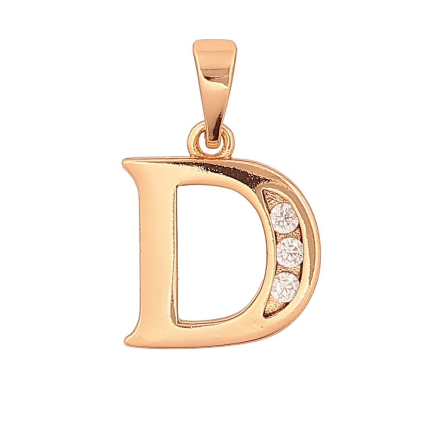 Кулон Xuping колір Позолота 18K "Літера D" для ланцюжка до 5мм фото №1