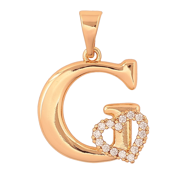 Кулон Xuping цвет Позолота 18K "Буква G с сердечком" для цепочки до 7мм фото №16