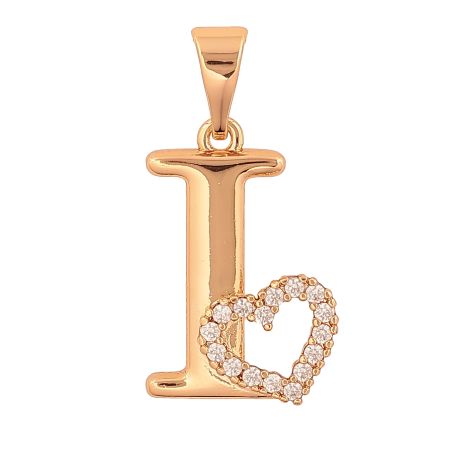 Кулон Xuping цвет Позолота 18K "Буква I с сердечком" для цепочки до 7мм фото №1 Кулон Xuping цвет Позолота 18K "Буква I с сердечком" для цепочки до 7мм фото №1