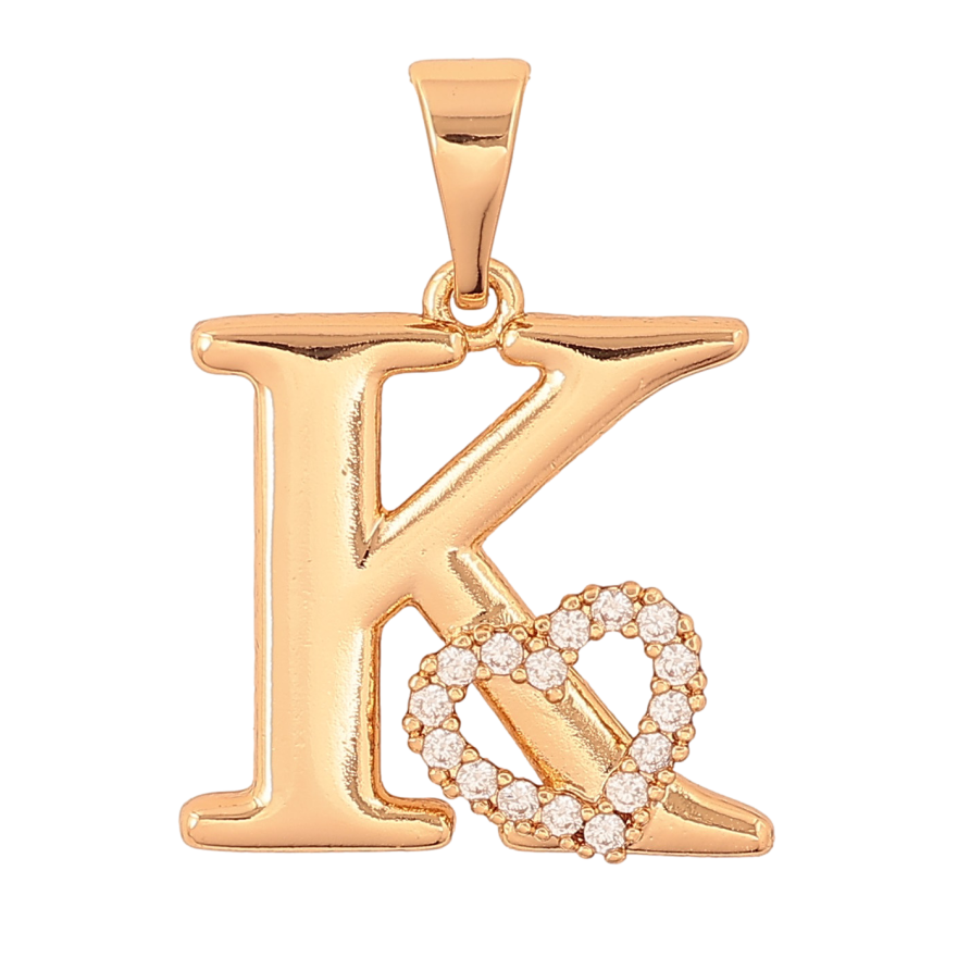 Кулон Xuping цвет Позолота 18K "Буква K с сердечком" для цепочки до 7мм фото №1 Кулон Xuping цвет Позолота 18K "Буква K с сердечком" для цепочки до 7мм фото №1