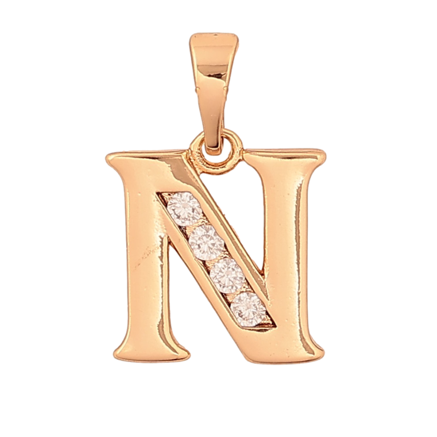 Кулон Xuping колір Позолота 18K "Літера N" для ланцюжка до 5мм фото №1 Кулон Xuping колір Позолота 18K "Літера N" для ланцюжка до 5мм фото №1