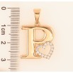 Кулон Xuping колір Позолота 18K "Літера P з серцем" для ланцюжка до 7мм фото №2 Кулон Xuping колір Позолота 18K "Літера P з серцем" для ланцюжка до 7мм фото №2