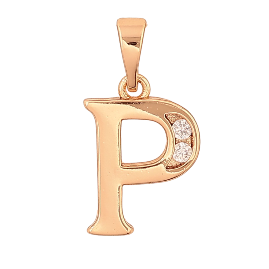 Кулон Xuping цвет Позолота 18K "Буква P" для цепочки до 5мм фото №1