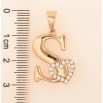 Кулон Xuping цвет Позолота 18K "Буква S с сердечком" для цепочки до 7мм фото №2