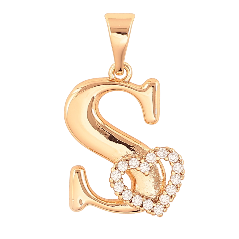 Кулон Xuping колір Позолота 18K "Літера S з серцем" для ланцюжка до 7мм фото №5 Кулон Xuping колір Позолота 18K "Літера S з серцем" для ланцюжка до 7мм фото №5