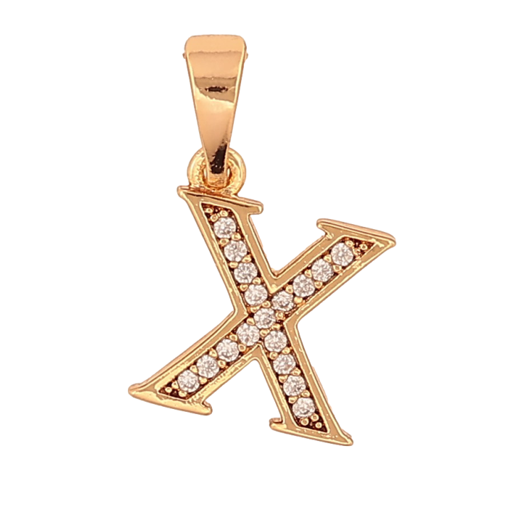 Кулон Xuping цвет Позолота 18K "Буква X с кристаллами" для цепочки до 5мм фото №7