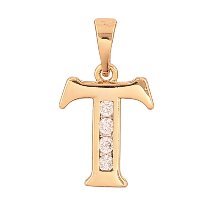 Кулон Xuping цвет Позолота 18K "Буква T" для цепочки до 5 мм фото №18