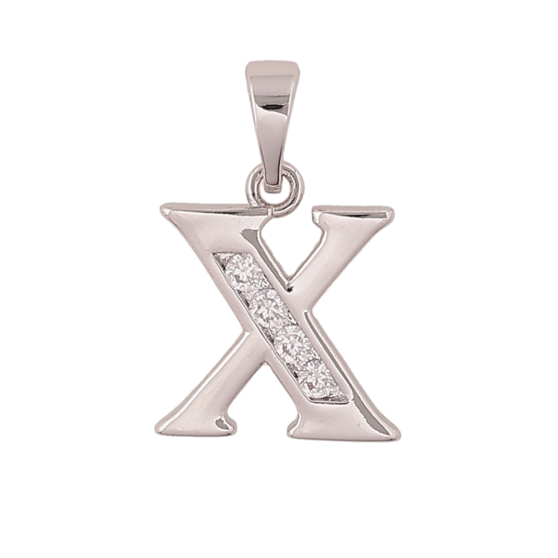 Кулон Xuping колір Родій "Літера Х" для ланцюжка до 5мм фото №1 Кулон Xuping колір Родій "Літера Х" для ланцюжка до 5мм фото №1