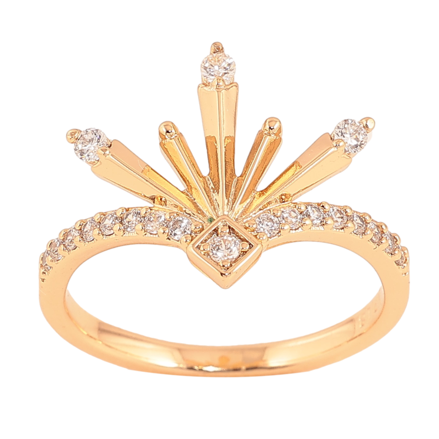 Кольцо Xuping цвет Позолота 18K "Узор с  кристаллами"  фото №1