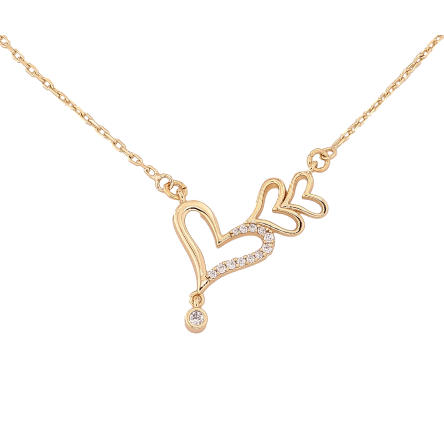 Подвеска на цепочке Xuping цвет Позолота 14K "Сердечки с кристаллами" длина 43-49см х 1.5мм фото №1 Подвеска на цепочке Xuping цвет Позолота 14K "Сердечки с кристаллами" длина 43-49см х 1.5мм фото №1