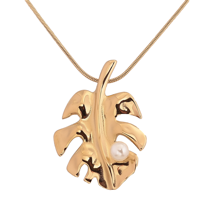 Підвіска на ланцюжку Xuping ТТМ Stainless Steel колір 14К "Листок з перлиною" довжина 45-50см х 1мм фото №22 Підвіска на ланцюжку Xuping ТТМ Stainless Steel колір 14К "Листок з перлиною" довжина 45-50см х 1мм фото №22