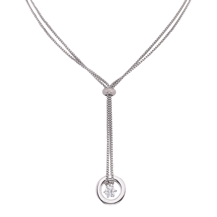 Підвіска на ланцюжку Xuping ТТМ Stainless Steel колір Родій "Кристал в кільці" довжина 40-45см х 2мм фото №12 Підвіска на ланцюжку Xuping ТТМ Stainless Steel колір Родій "Кристал в кільці" довжина 40-45см х 2мм фото №12