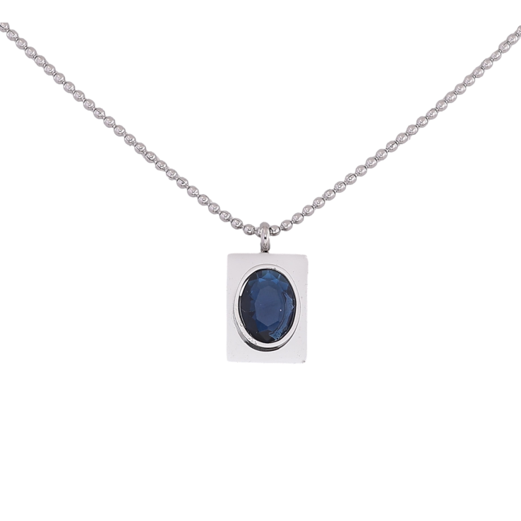 Подвеска на цепочке Xuping ТТМ Stainless Steel цвет Родий "Синий кристалл" длина 46-52см х 1мм фото №7 Подвеска на цепочке Xuping ТТМ Stainless Steel цвет Родий "Синий кристалл" длина 46-52см х 1мм фото №7