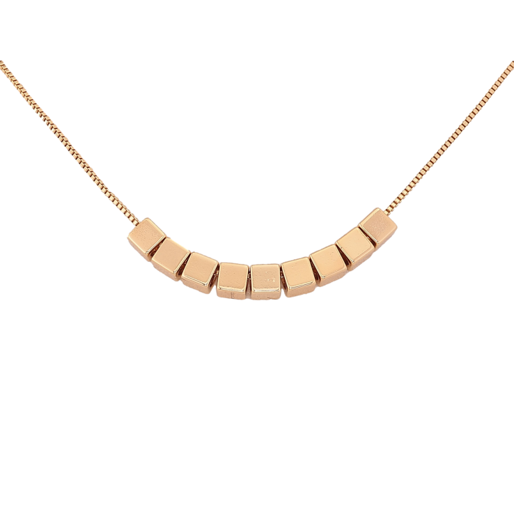 Подвеска на цепочке Xuping цвет Позолота 14K "Квадратные бусины" длина 45-50см х 1мм фото №15
