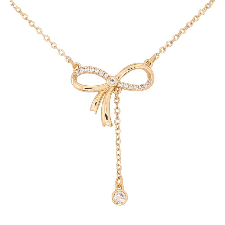 Подвеска на цепочке Xuping цвет Позолота 14K "Бант с кристаллами" длина 41-46см х 1.5мм фото №13