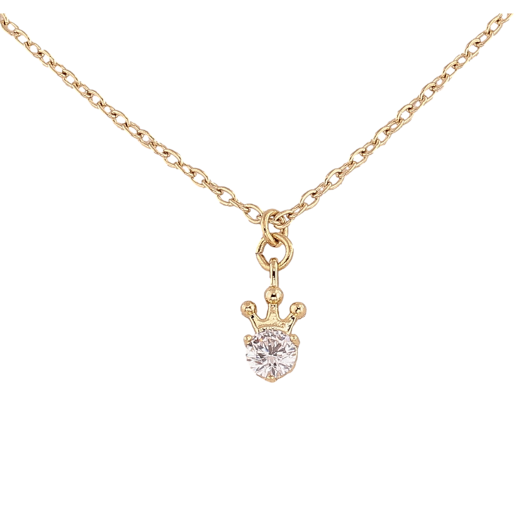 Подвеска на цепочке Xuping цвет Позолота 14K "Кристалл с короной" длина 45,5-50,5см х 1.5мм фото №6