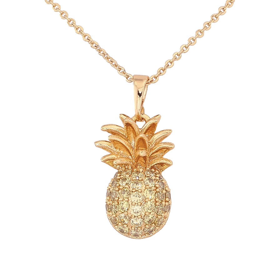 Подвеска на цепочке Xuping цвет Позолота 14K "Ананас с салатовыми кристаллами" длина 40-45см х 1.5мм фото №1 Подвеска на цепочке Xuping цвет Позолота 14K "Ананас с салатовыми кристаллами" длина 40-45см х 1.5мм фото №1
