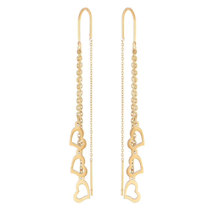 Серьги Xuping TTM Stainless Steel цвет 14К протяжки "Сердечки на цепочках" фото №21 Серьги Xuping TTM Stainless Steel цвет 14К протяжки "Сердечки на цепочках" фото №21