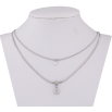 Кольє Xuping ТТМ Stainless Steel колір Родій "Подвійний ланцюжок з циферблатом і кристалом" довжина 41-46см х 3мм фото №2