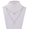 Колье Xuping ТТМ Stainless Steel цвет Родий "Крестик с кристаллом" длинна 41-46см х 1.5мм фото №2 Колье Xuping ТТМ Stainless Steel цвет Родий "Крестик с кристаллом" длинна 41-46см х 1.5мм фото №2