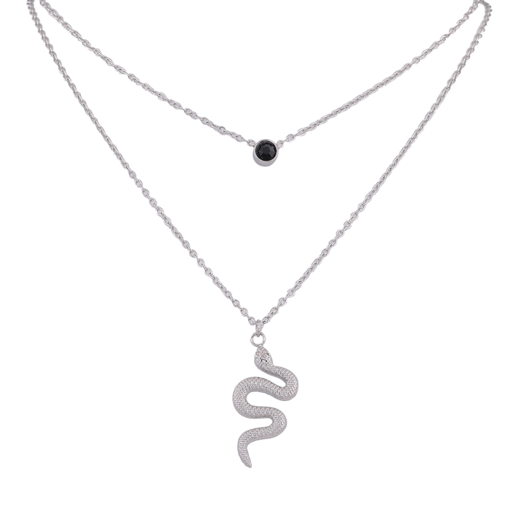 Колье Xuping ТТМ Stainless Steel цвет Родий "Двойная цепочка с змейкой, ø 5мм" длинна 40-45см х 1.5мм фото №13 Колье Xuping ТТМ Stainless Steel цвет Родий "Двойная цепочка с змейкой, ø 5мм" длинна 40-45см х 1.5мм фото №13