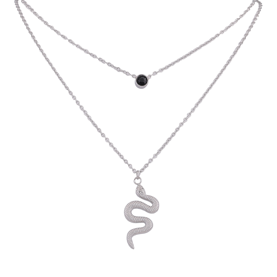 Колье Xuping ТТМ Stainless Steel цвет Родий "Двойная цепочка с змейкой, ø 5мм" длинна 40-45см х 1.5мм фото №1 Колье Xuping ТТМ Stainless Steel цвет Родий "Двойная цепочка с змейкой, ø 5мм" длинна 40-45см х 1.5мм фото №1