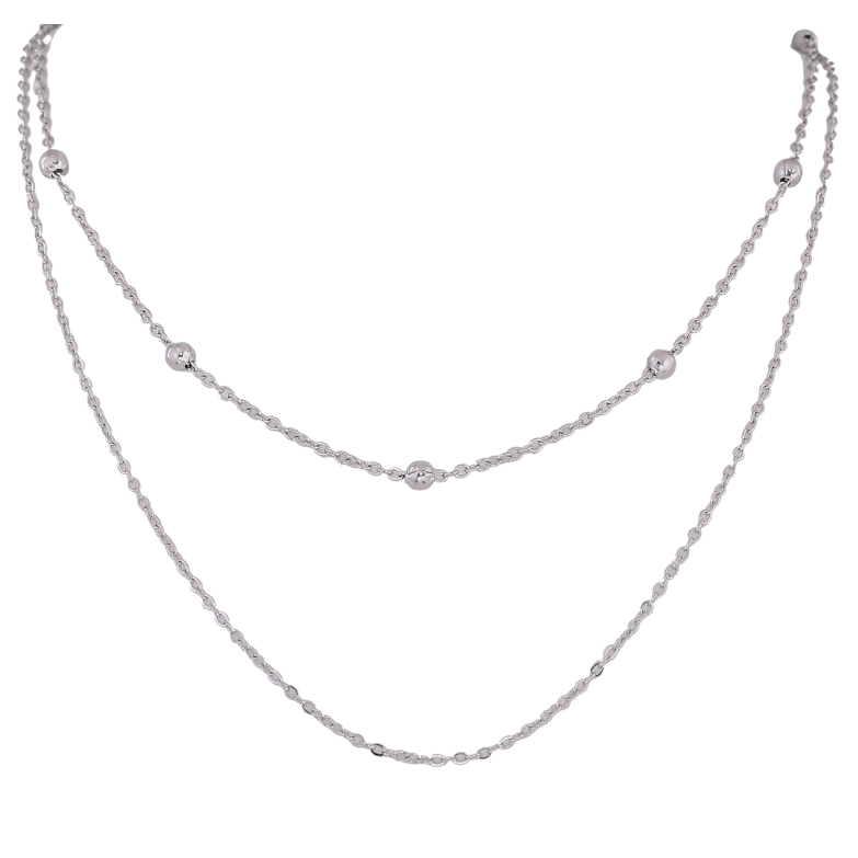 Кольє Xuping ТТМ Stainless Steel колір Родій "Подвійний ланцюжок" довжина 39-44см х 1.5-4мм фото №3 Кольє Xuping ТТМ Stainless Steel колір Родій "Подвійний ланцюжок" довжина 39-44см х 1.5-4мм фото №3
