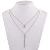 Колье Xuping ТТМ Stainless Steel цвет Родий "Двойная цепочка с подвесками" длинна 40-45см х 1.5мм фото №2 Колье Xuping ТТМ Stainless Steel цвет Родий "Двойная цепочка с подвесками" длинна 40-45см х 1.5мм фото №2